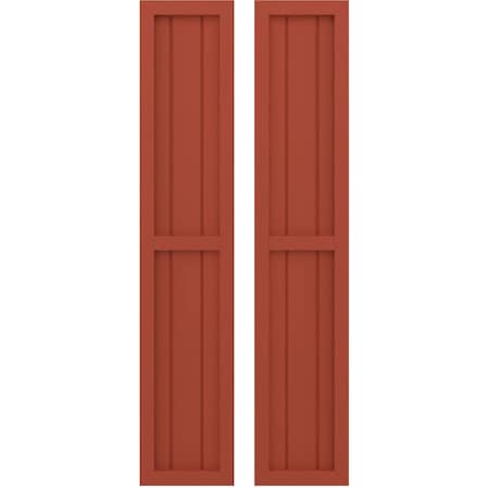 Americraft 3-Board Exterior Wood 2 Equal Panel Framed Board-n-Batten Shutters, ARW101BF311X33CLH